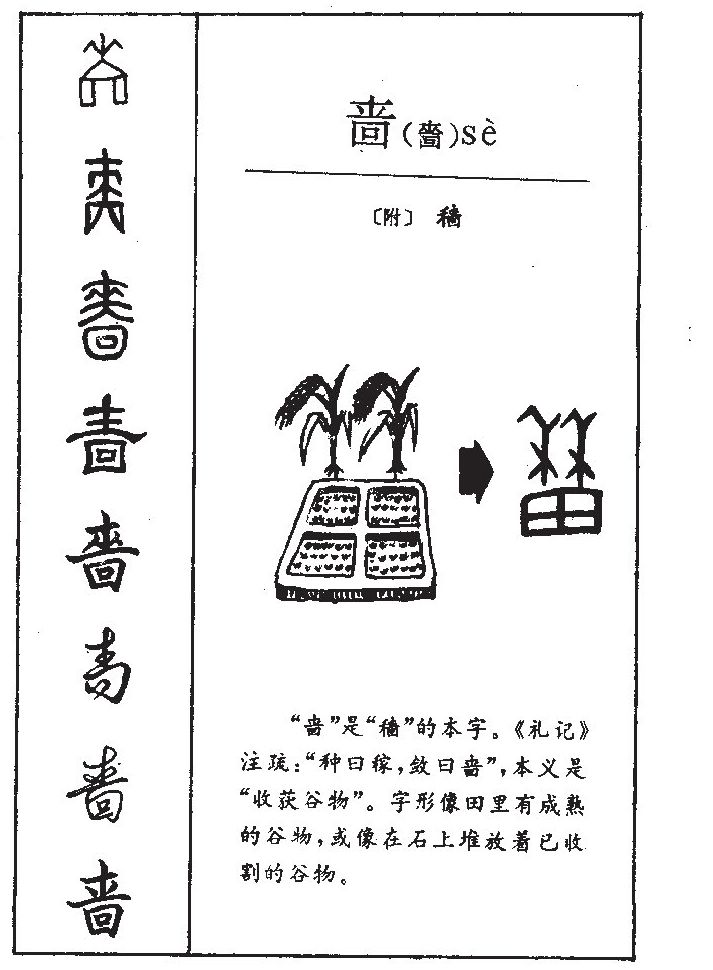 啬字字源字形