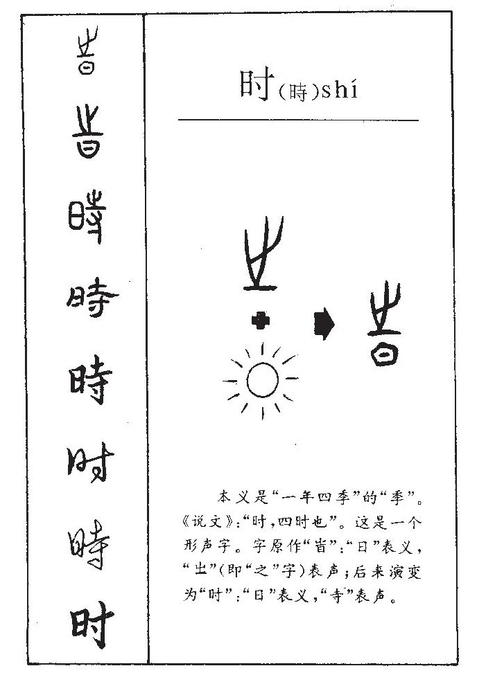 时字字源字形