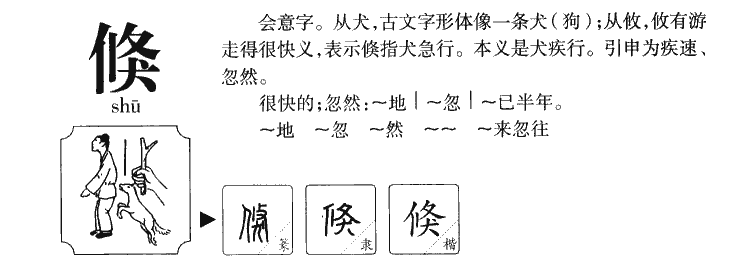 倏字字源字形
