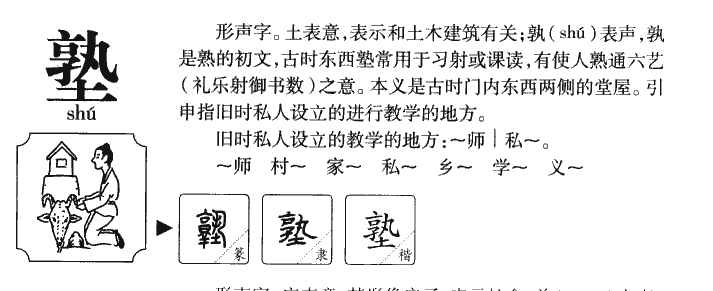 塾字字源字形