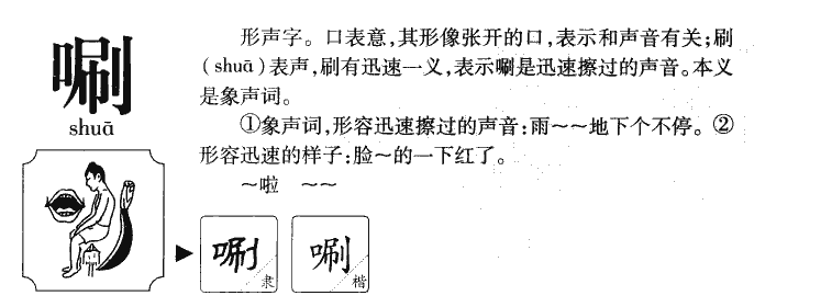 唰字字源字形
