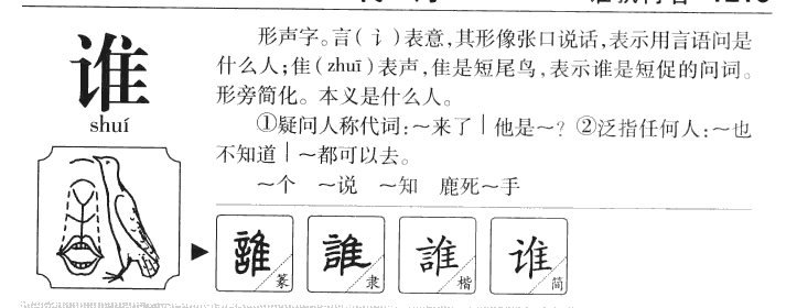 谁字字源字形
