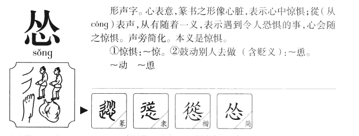 怂字字源字形