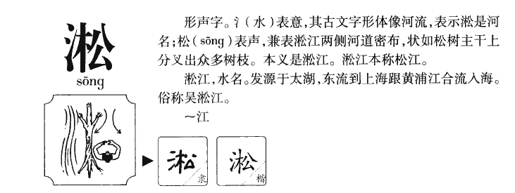 淞字字源字形
