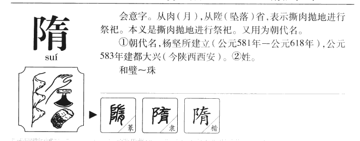 隋字字源字形