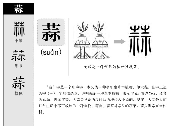 蒜字字源字形