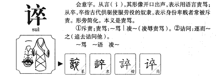 谇字字源字形