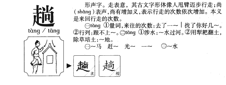 趟字字源字形