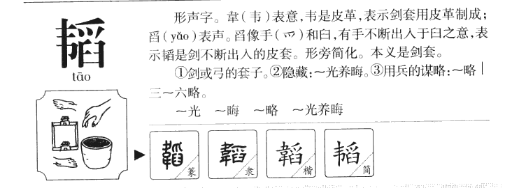 韬字字源字形