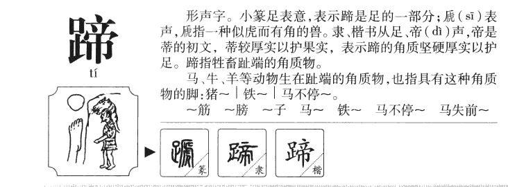 蹄字字源字形