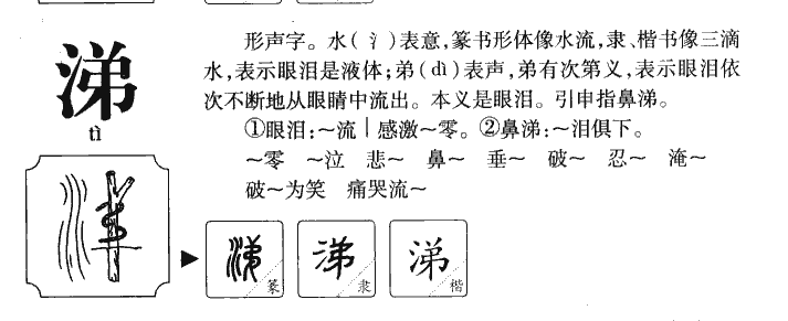 涕字字源字形