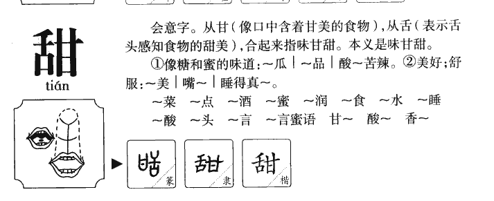 甜字字源字形