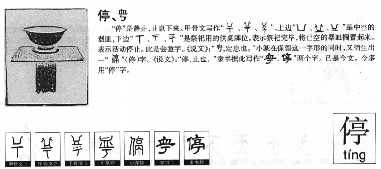 停字字源字形