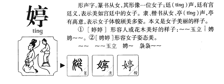 婷字字源字形