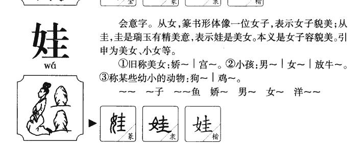 娃字字源字形