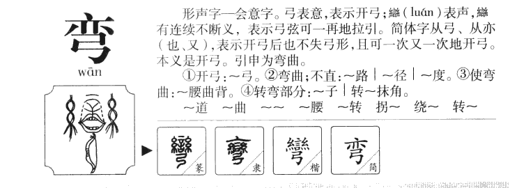 弯字字源字形
