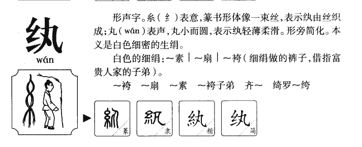 纨字字源字形