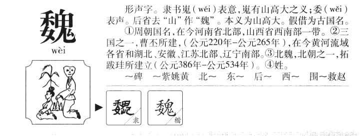 魏字字源字形