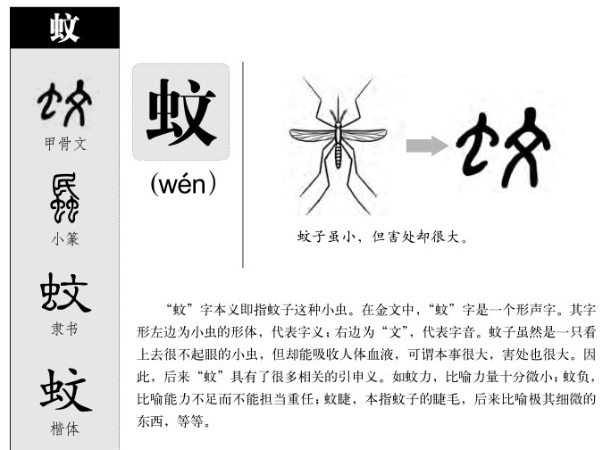 蚊字字源字形