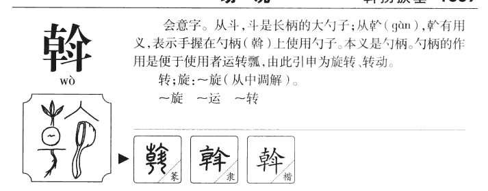斡字字源字形
