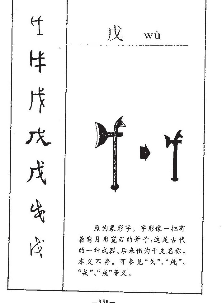 戊字字源字形