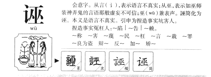 诬字字源字形
