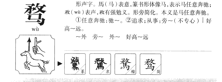 骛字字源字形