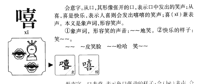 嘻字字源字形