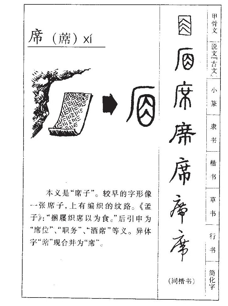 席字字源字形