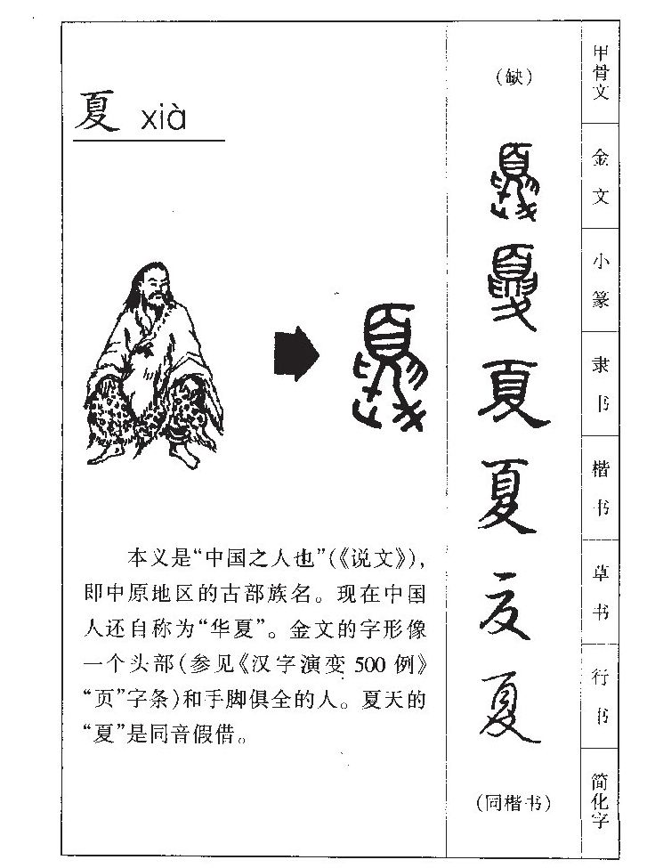 夏字字源字形
