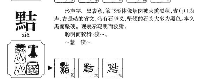 黠字字源字形