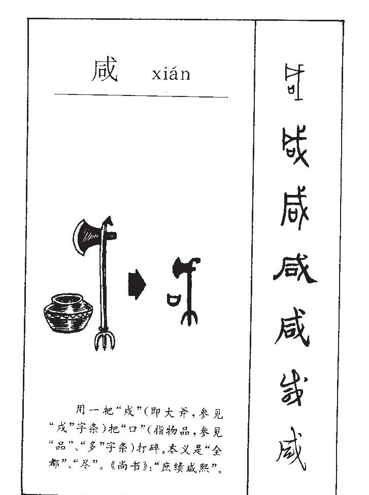 咸字字源字形