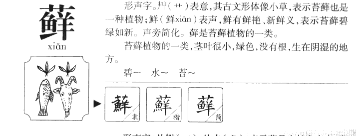 藓字字源字形