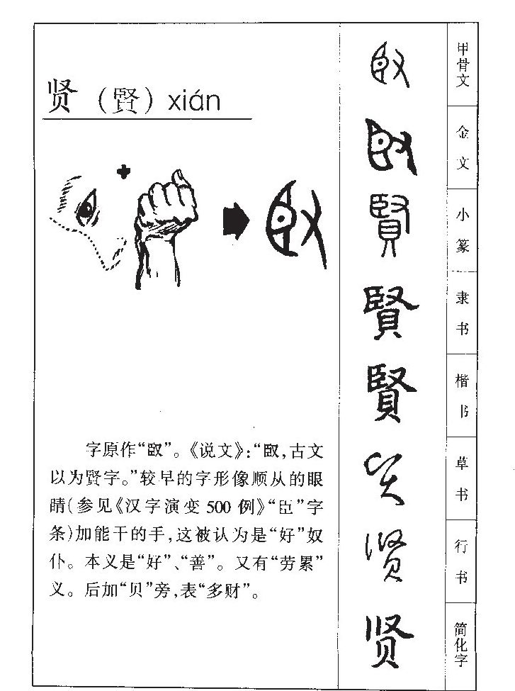 贤字字源字形