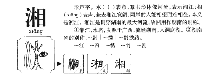 湘字字源字形