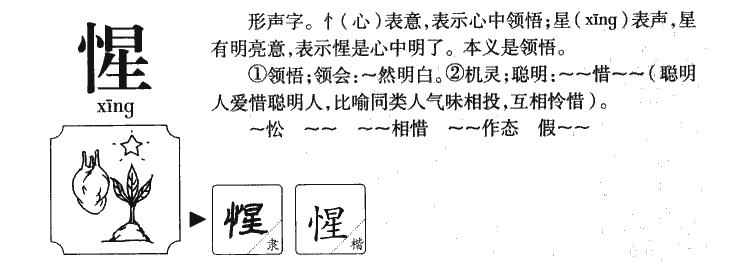 惺字字源字形