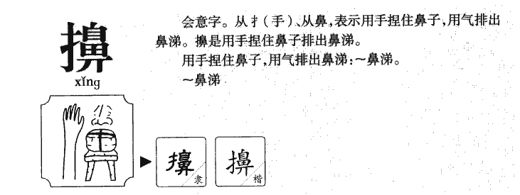 擤字字源字形