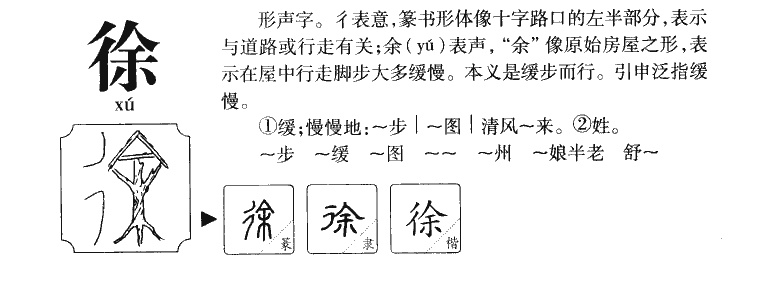 徐字字源字形