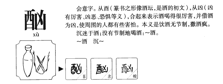 酗字字源字形