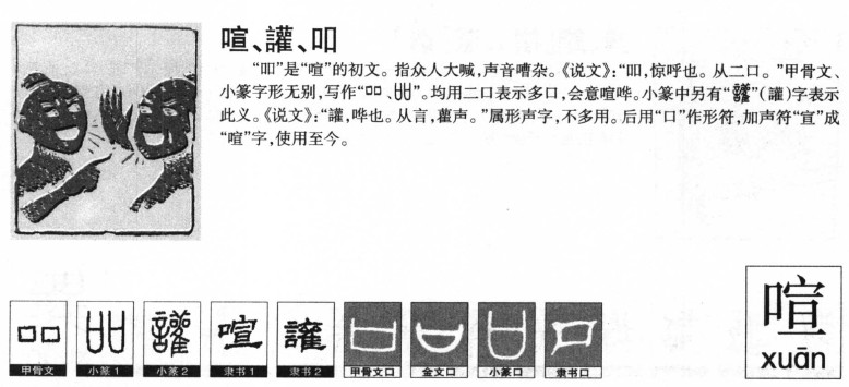 喧字字源字形