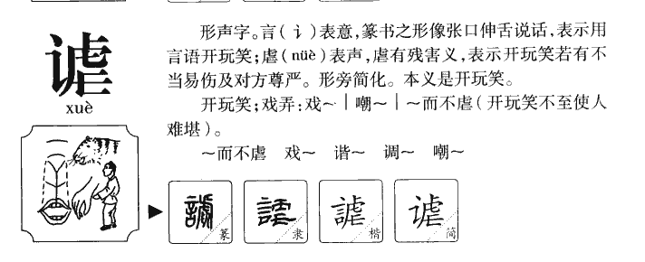 谑字字源字形