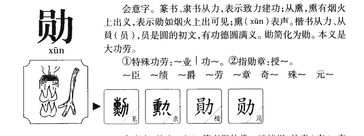 勋字字源字形