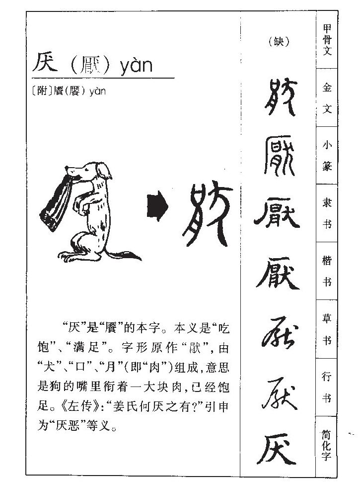 厌字字源字形