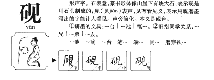 砚字字源字形
