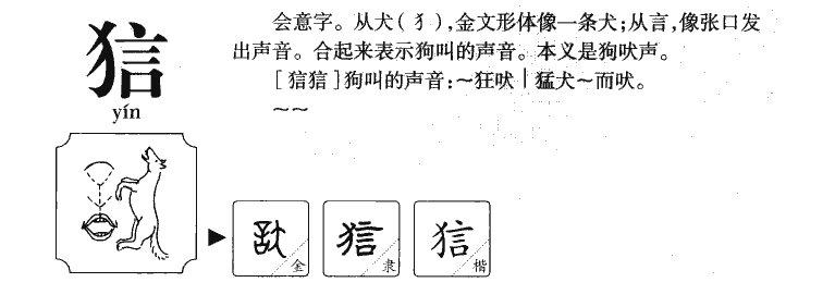 狺字字源字形
