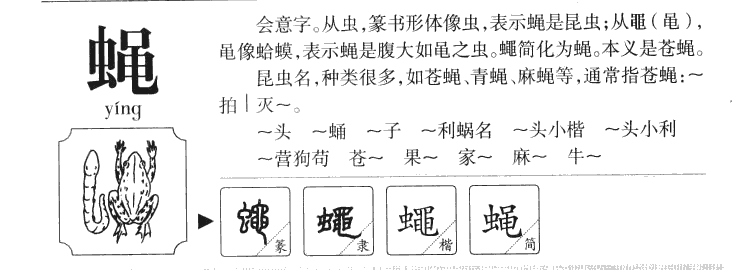 蝇字字源字形