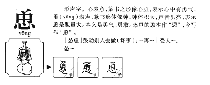 恿字字源字形