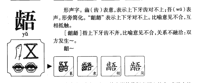 龉字字源字形