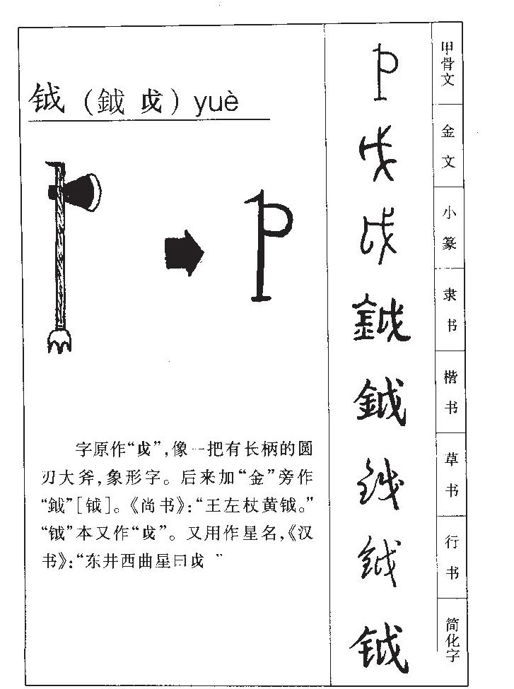 钺字字源字形