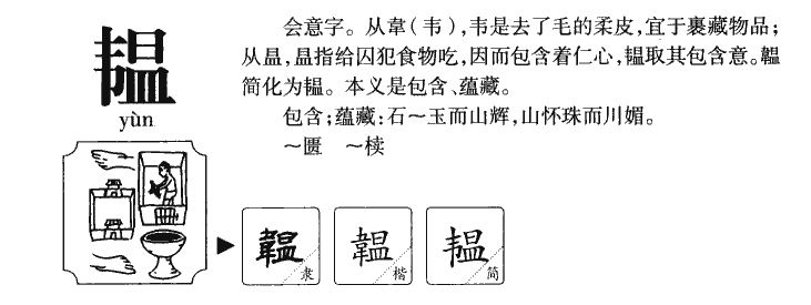 韫字字源字形